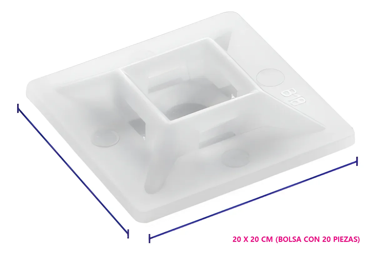 BASE DE PLASTICO CON PEGAMENTO Y/O PEGOSTE 20 PZA