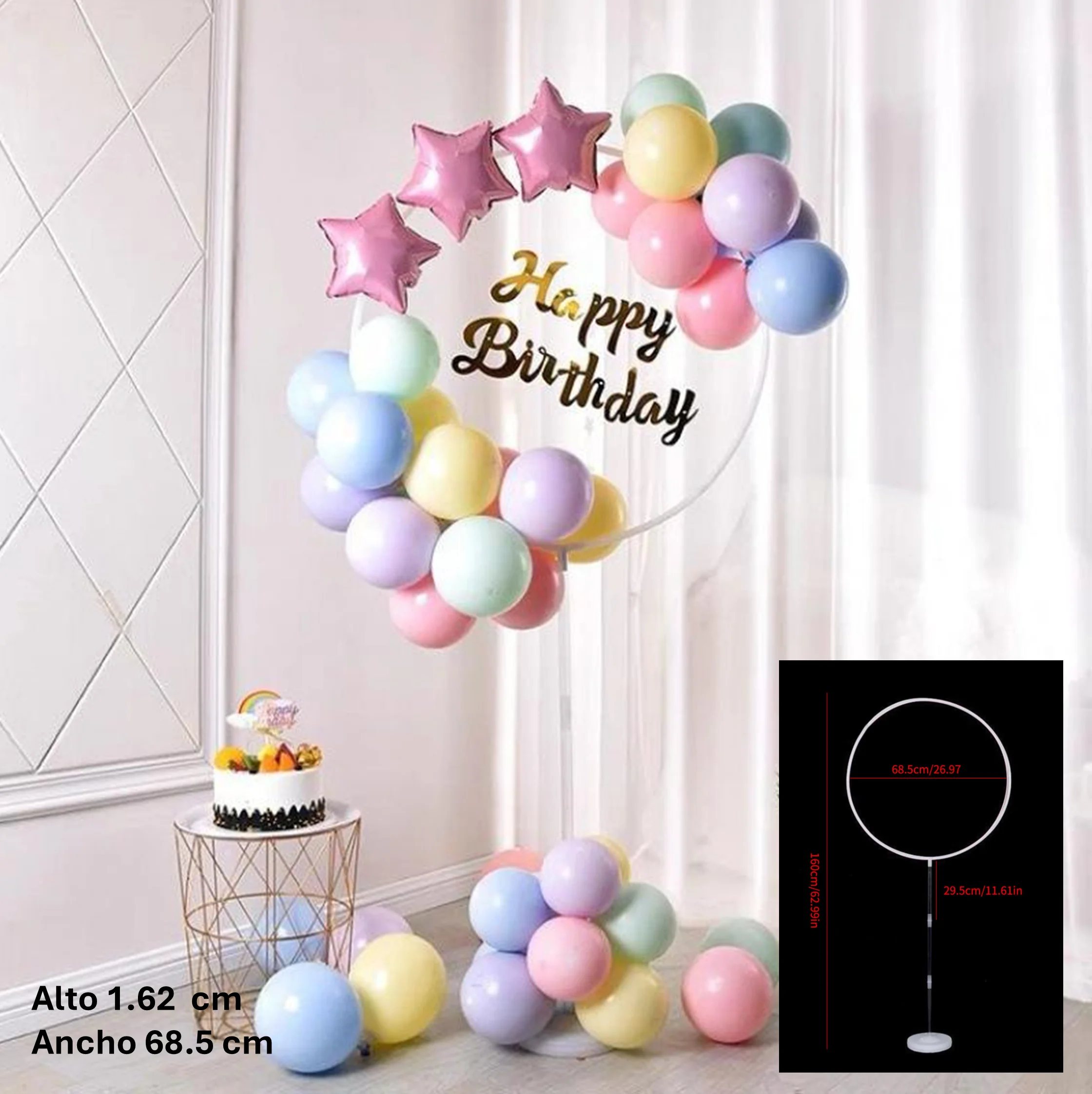 BASE SOPORTE PLASTICO REDONDO ALTO 162  CM ANCHO 68.5 CM