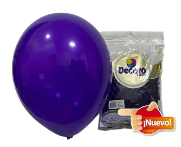  DECORO GLOBOS MORADO NUEVO 12"X100 PZAS HIGH FASHION 3.2G