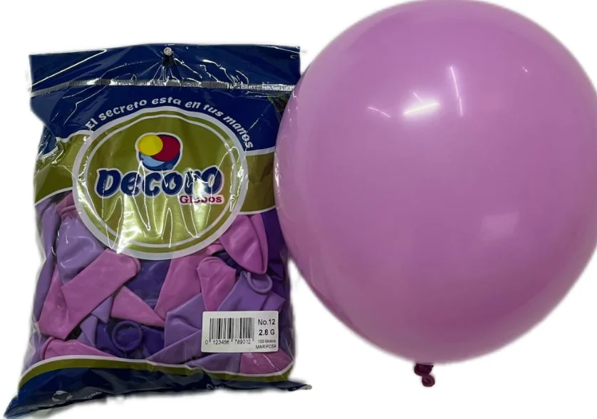  DECORO GLOBOS 12"X100 PZAS MARIPOSA