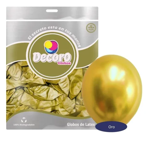 DECORO   CHROME J24 - DORADO 5"X50 PZAS