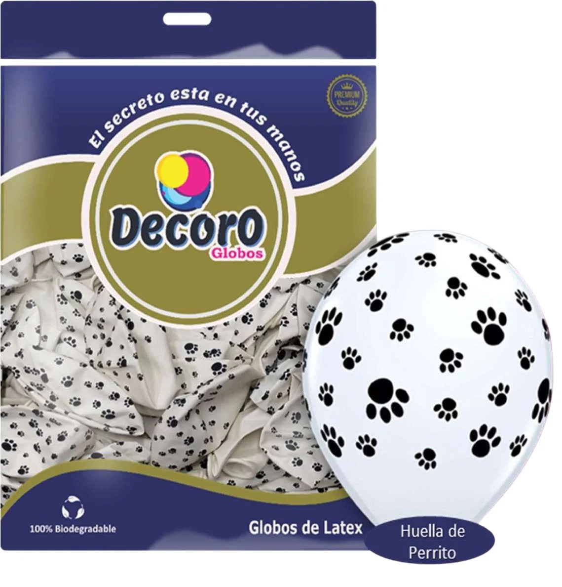  DECORO GLOBOS 12"X50 PZAS (HUELLA / PERRO)