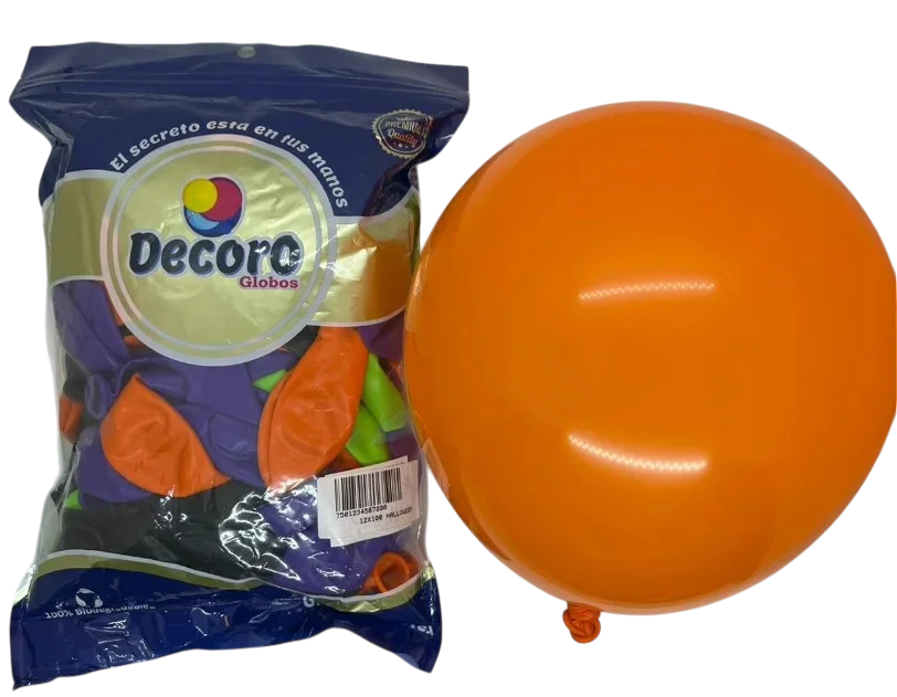  DECORO GLOBOS 12"X100 PZAS HALLOWEEN
