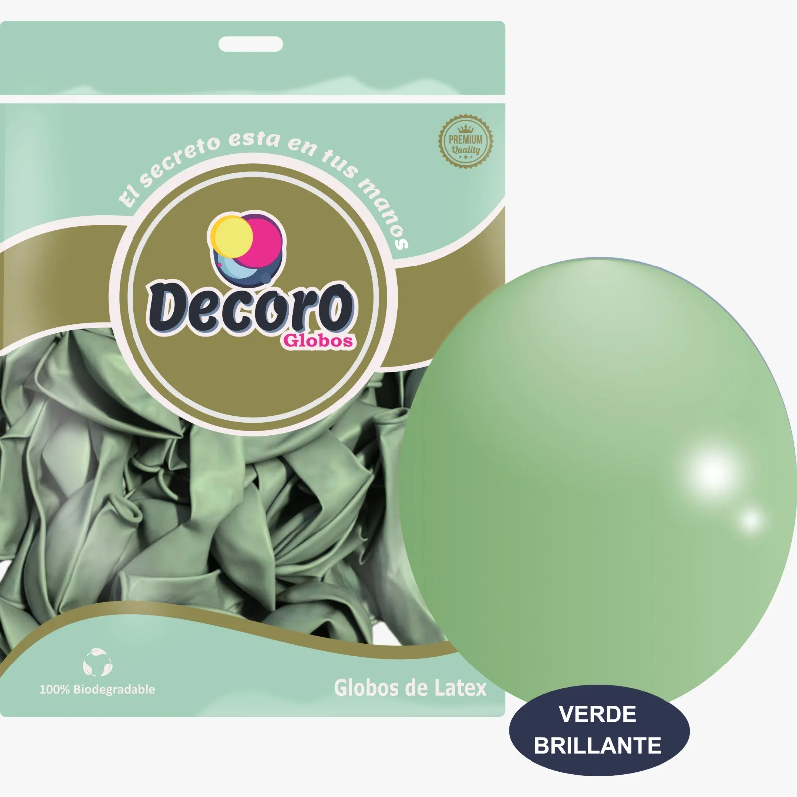 DECORO ICE VERDE BRILLANTE 12"X50 3.2G PZAS HIGH FASHION