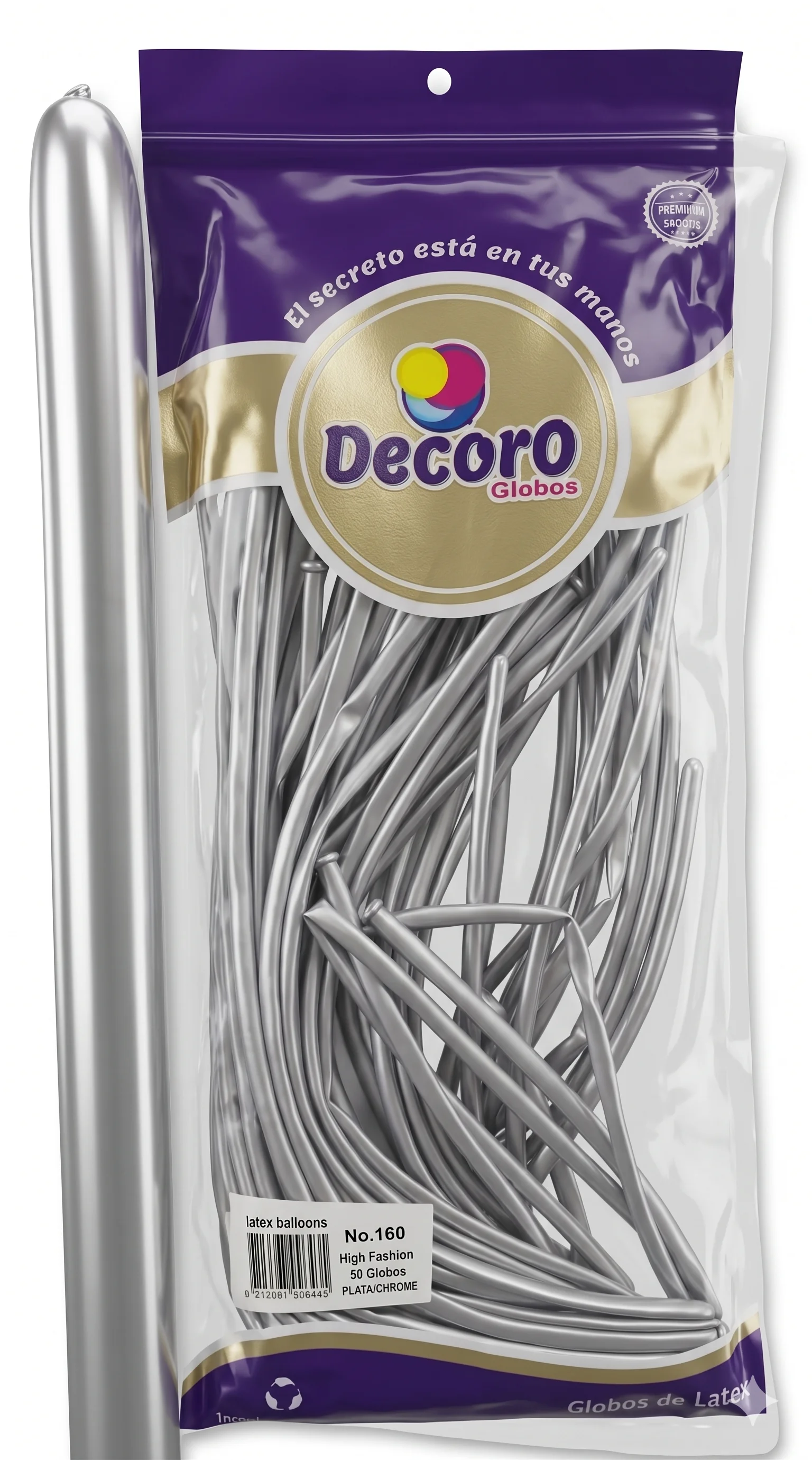  DECORO GLOBOS PLATA 160"X100 PZAS 