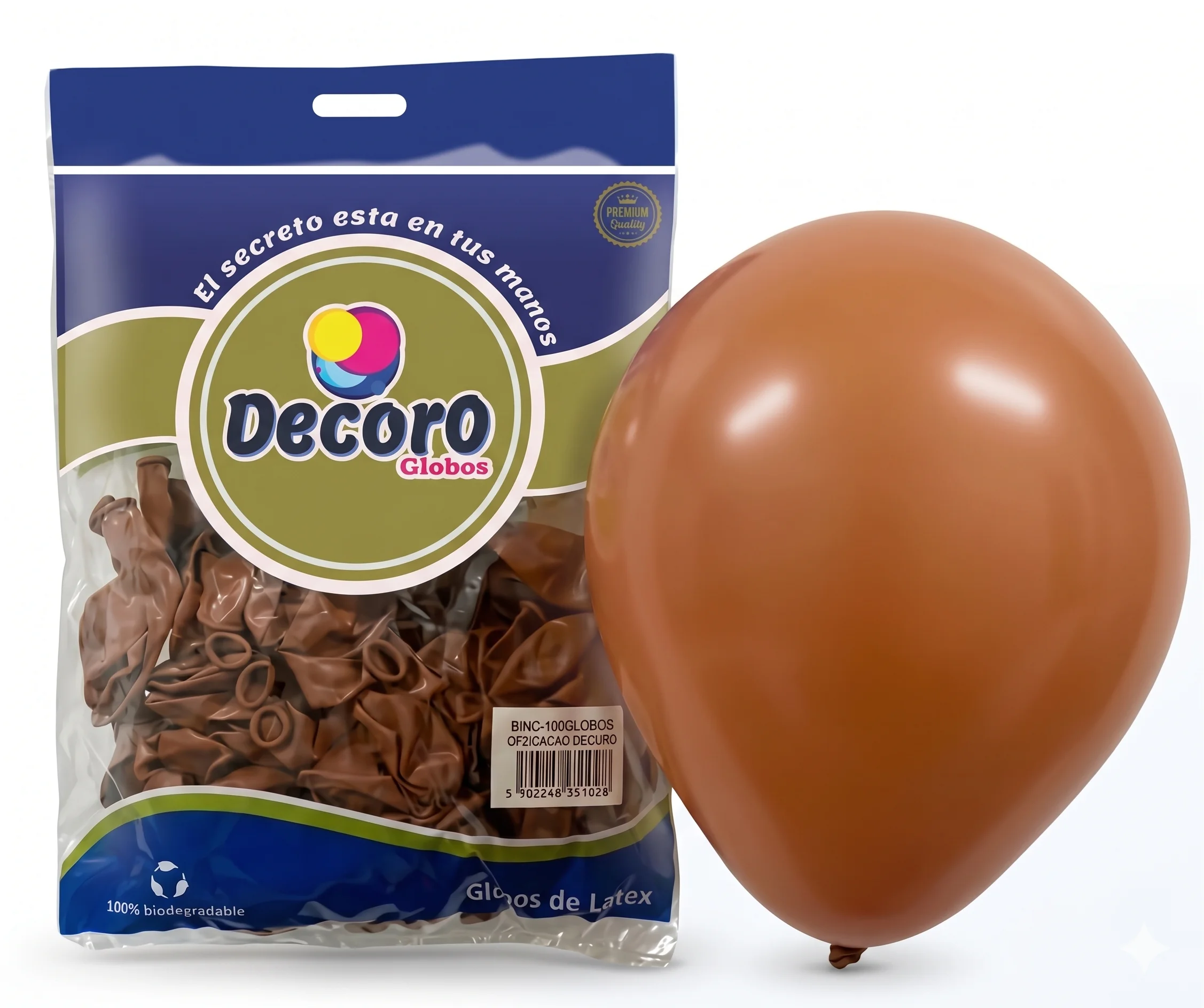  DECORO GLOBOS CACAO OSCURO 18"X25 PZAS