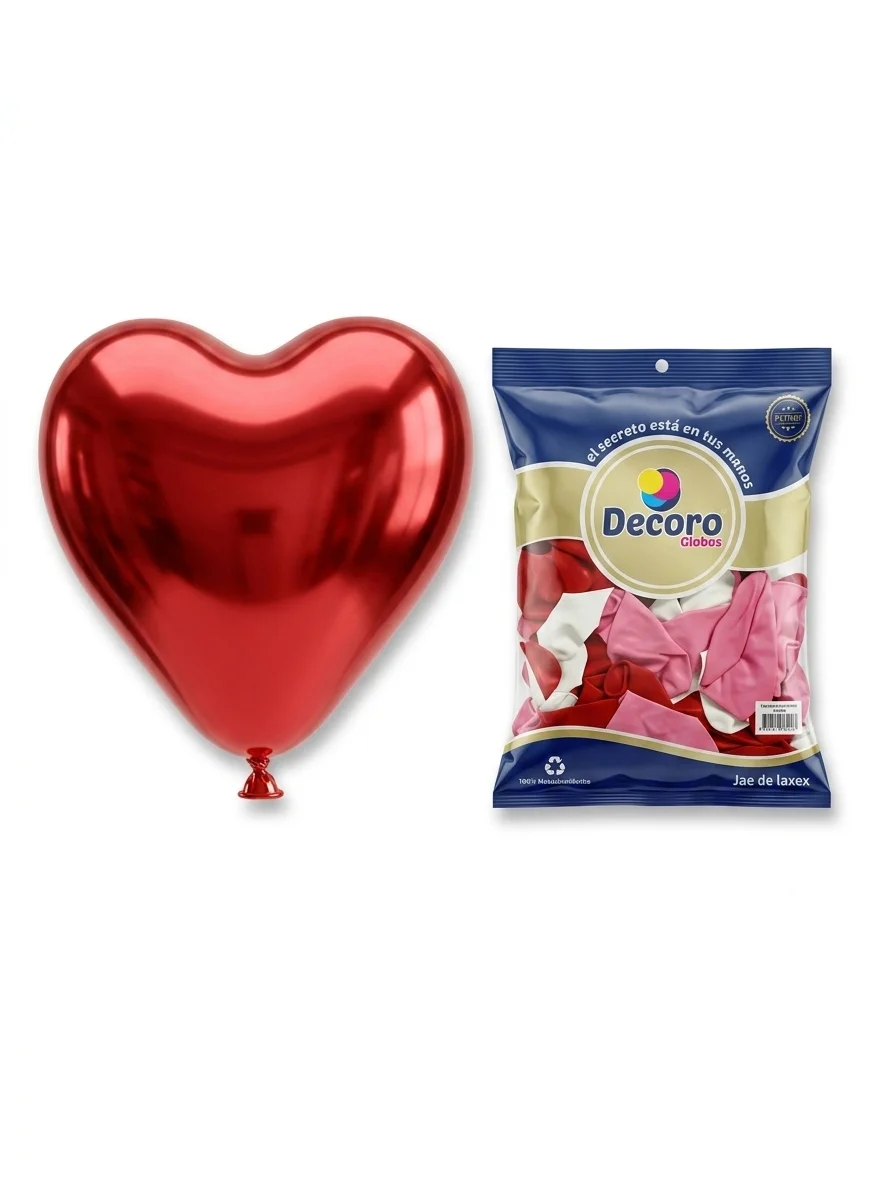  DECORO GLOBOS  CORAZON SURTIDO MACARRON 10"X100 PZAS