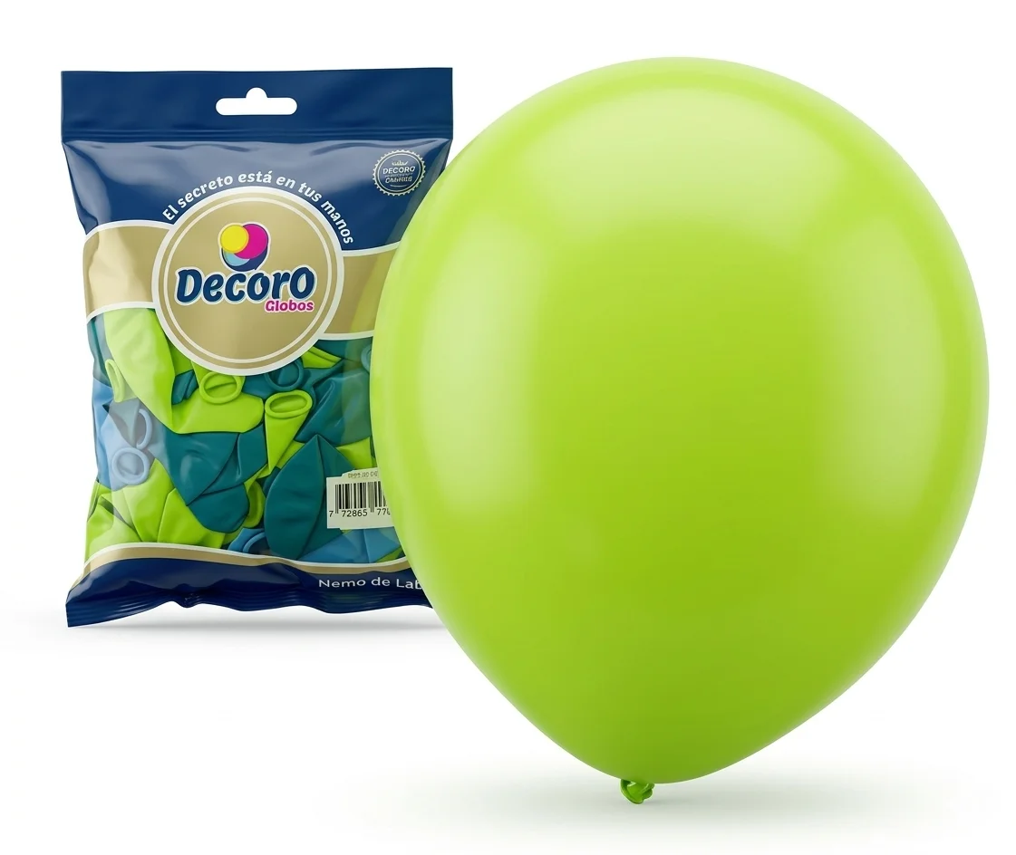  DECORO GLOBOS 12"X100 PZAS AQUARIO