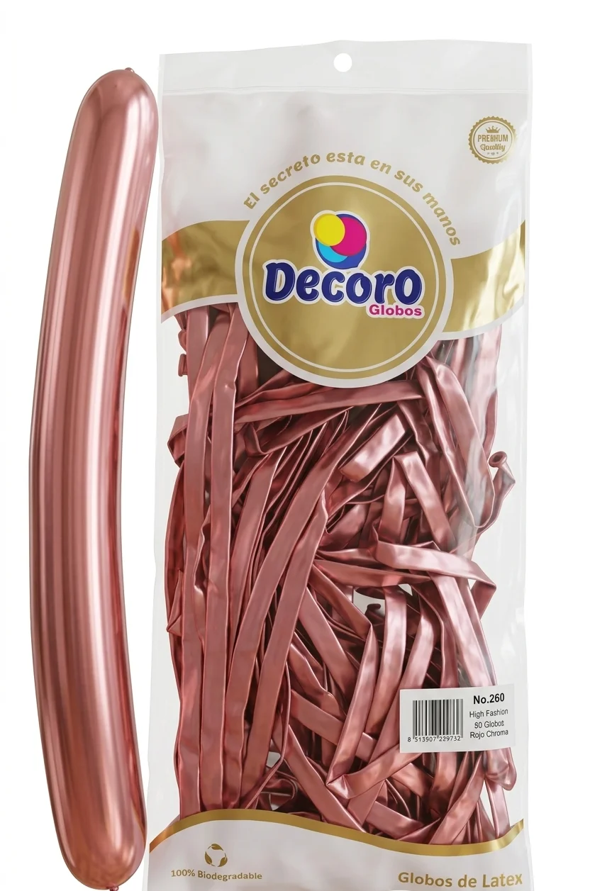 DECORO CHROME ROJO 260"X50 PZAS HIGH FASHION