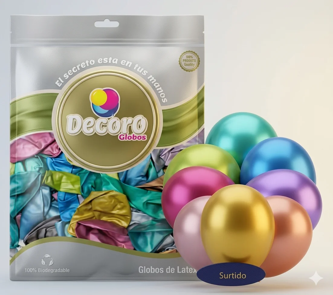  DECORO CHROME 12"X50 PZAS SURTIDO