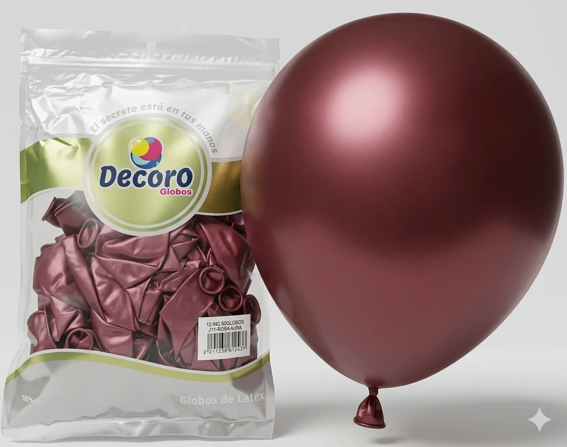 DECORO   CHROME J11 - ROSA AURA 12"X50 PZAS
