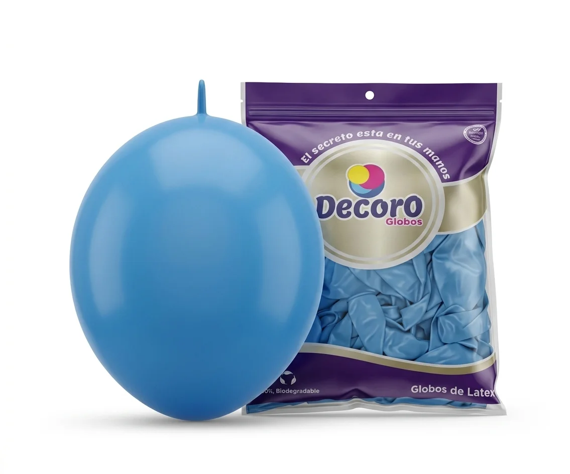DECORO  BIPOLO AZUL CIELO 12"X100 PZAS HIGH FASHION