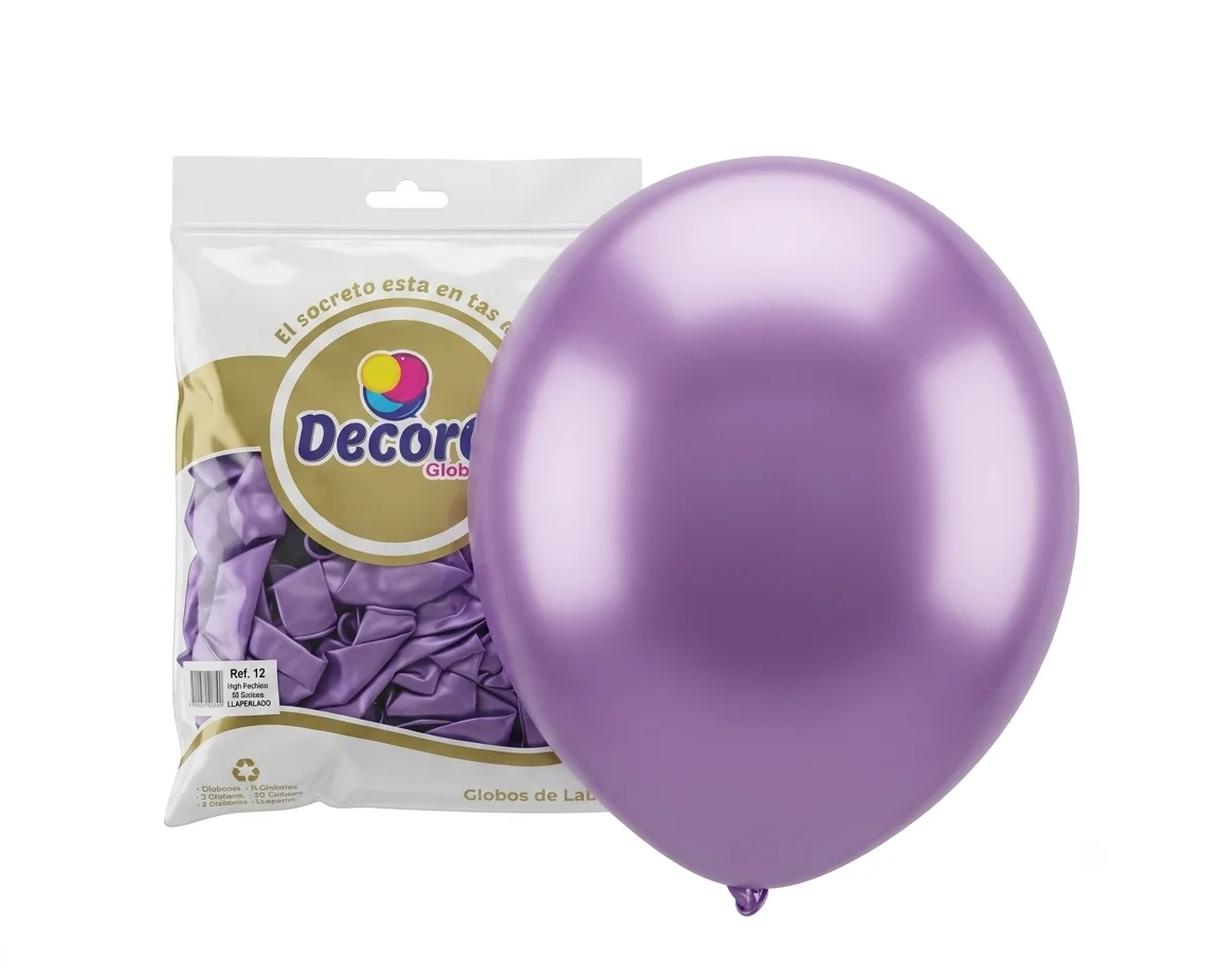 DECORO LILA PERLADO 12"X50PZ 3.2G HIGH FASHION