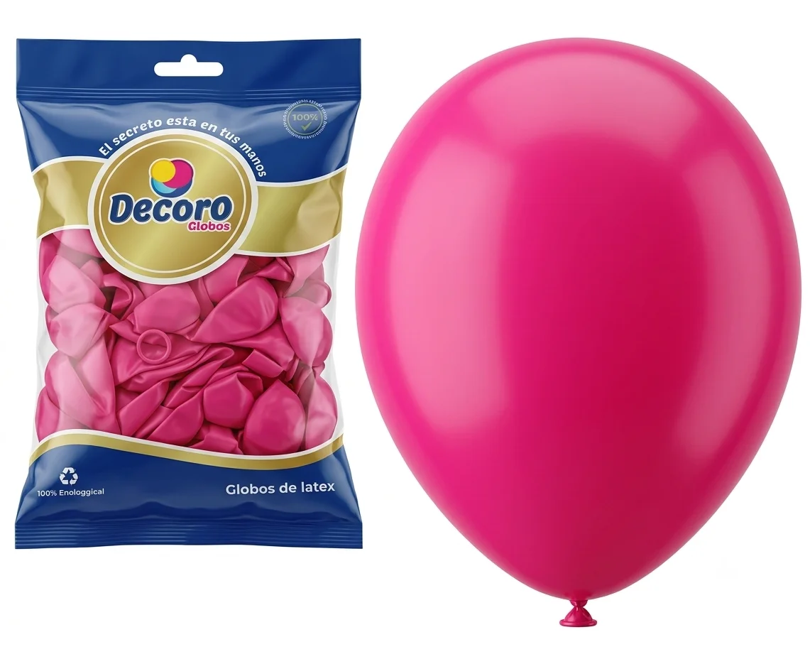 DECORO QY4-FUCSIA NUEVO 12"X100 PZAS 